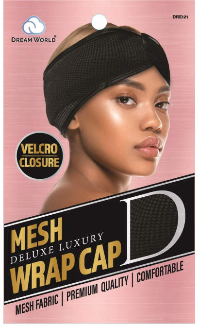 Dream World W-Mesh Wrap Cap Velcro Black #DRE121  (Sold in Dozen)