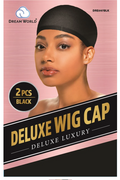 Dream World W-Wig Cap 2Pcs Black #DRE097BLK (Sold in Dozen)