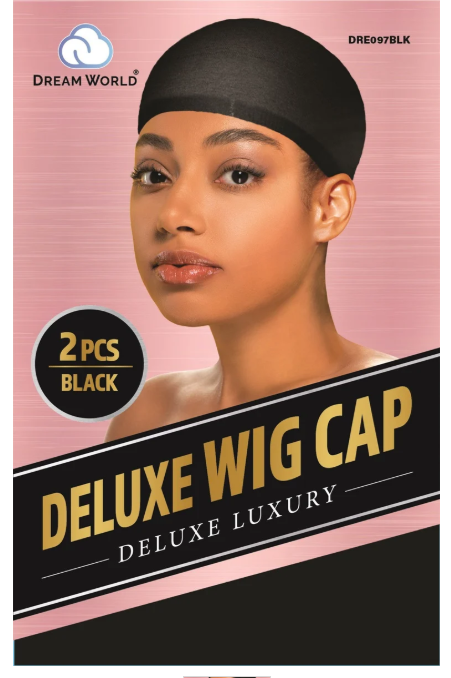 Dream World W-Wig Cap 2Pcs Black #DRE097BLK (Sold in Dozen)