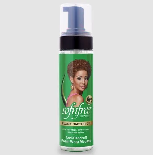 Sof n'free Black Castor Oil Anti-Dandruff Braid Foam Wrap Moussse 200ml