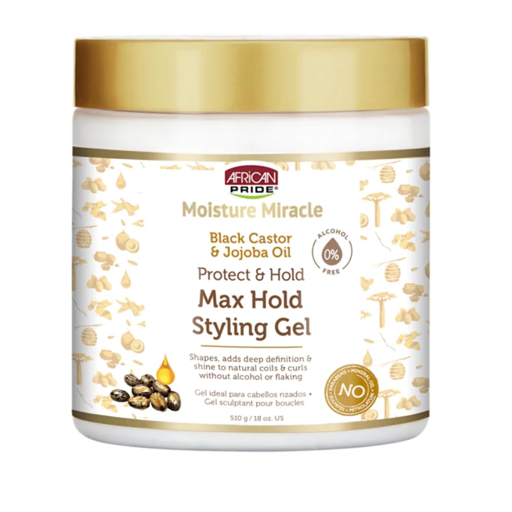 African Pride Moisture Miracle Black Castor & Jojoba Oil Gel 18oz