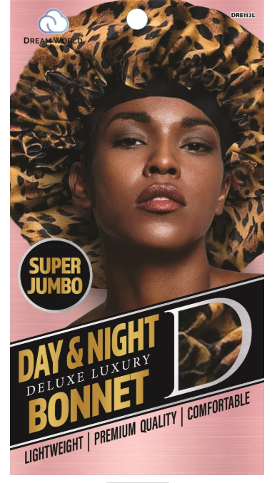 Dream World W-D&N Cap Jumbo Satin Leopard #DRE113L (Sold in Dozen)