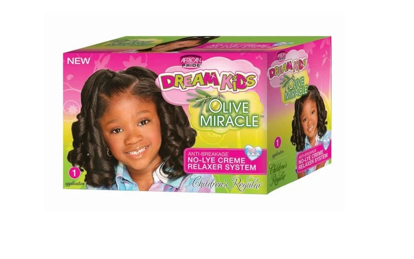 African Pride Dream Kids Olive Relaxer Kit 4-Applicaton Regular