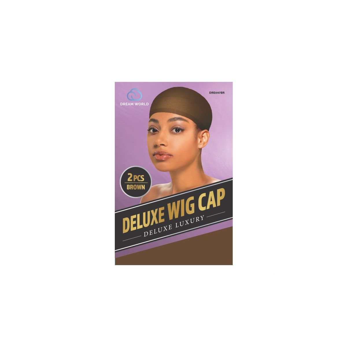 Dream World W-Wig Cap 2pcs Brown #DRE097BR (Sold in Dozen)