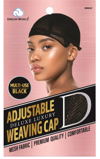 Dream World W-Weaving Cap Adjustable Black #DRE157 (Sold in Dozen)