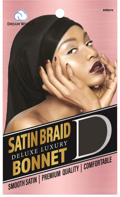 Dream World W-Braid Bonnet Satin Black #DRE074  (Sold in Dozen)