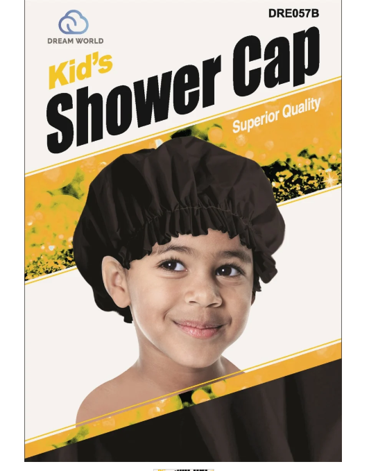 Dream World Kid-Shower Cap Black #57B (Sold in Dozen)