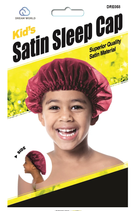 Dream World Kid-Sleep Cap Satin Black #58 (Sold in Dozen)