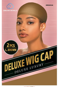 Dream World W-Wig Cap 2Pcs L/Brown #DRE097LB (Sold in Dozen)