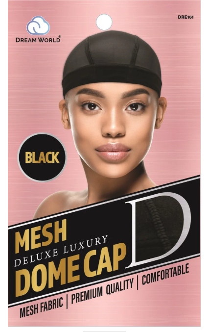 Dream World W-Dome Cap Mesh Black #DRE161 (Sold in Dozen)